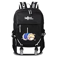 Anime Fate Grand Order Laptop Backpack Rucksack Travel Sports Casual Daypack with USB Charging Port Black / 6
