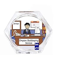 Personalized Drink Coaster Set of 4: Bookkeeper Male - Accountant, CPA, Tax prep, Adjuster, Auditor