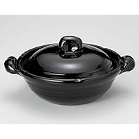 Black Glaze for 4-5 person 13.4inch DONABE Japanese Earthen Casserole Pot Ceramic Made in Japan