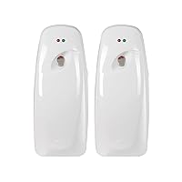 Automatic Air Freshener Spray Dispenser (2-Pack) Wall Mounted or Free Standing, Commercial and Home Use, Multiple Time Scent/Mist Release Settings for Room/Restroom Sprayer (White)