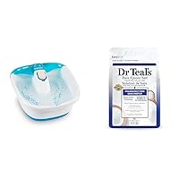 Bubble Mate Foot Spa with Toe-Touch Control and Dr Teal's Pure Epsom 4lb Salt Soak for Muscle Pain Relief