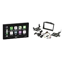 BOSS Audio Systems Marine Rated Weatherproof MRCP9685A Apple CarPlay Android Auto Multimedia Player & Scosche PL15UDDBN 2015-17 Polaris Slingshot Double Din with Radio Harness and Camera Retention