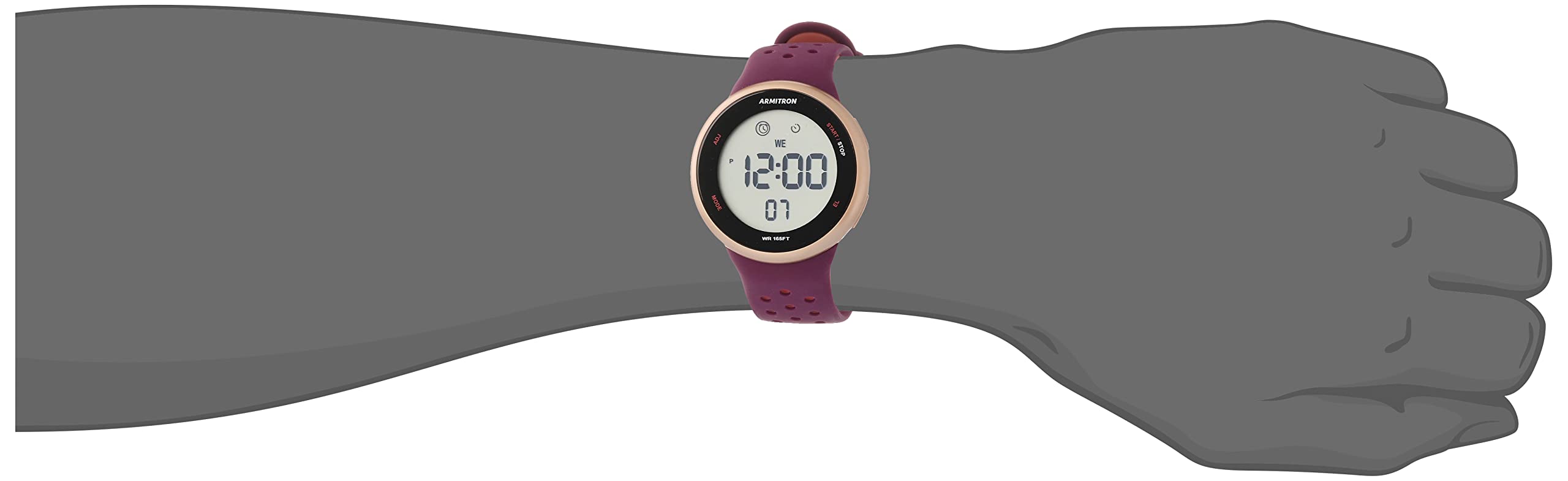 Armitron Sport Unisex Digital Chronograph Silicone Strap Watch, 40/8423