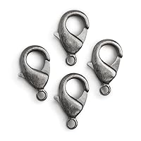 20mm Black Gold Plated Brushed Lobster Clasp Set of 4