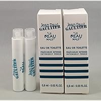2 Jean Paul Gaultier Le Beau Male EDT Spray Vial Travel Sample .02oz/.8 Ml Each