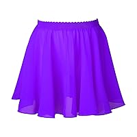 FEESHOW Girls Chiffon Ballet Mini Wrap Solid Color Skirt Classic Basic Workout Gymnastic Training Ballerina Dancewear