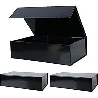 Black Gift Boxes with Lids for Presents.Large Gift Decorative Boxes13.7*9*4.3inch, Groomsmen Proposal Box for Wrapping Luxury Gift,Jewelry Packaging for Wedding,Christmas,Halloween,Birthday(3PCS)
