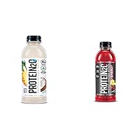 Protein2o Whey Protein Infused Water, Tropical Coconut and Cherry Lemonade, 16.9 oz Bottles (Pack of 12)