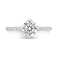 Siyaa Gems 2.50 CT Round Cut Colorless Moissanite Engagement Ring Wedding Band Gold Silver Solitaire Ring Halo Ring Antique Anniversary Promise Bridal Ring