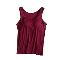 Yoga Tank Tops for Women, Stretchy Sleeveless Shirt Workout Running Tops Chest Pad No Steel Rings Tank Top