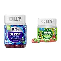 OLLY Sleep & Digestive Support - Melatonin, Botanicals & Prebiotic Fiber Gummy Vitamins, 50 Count Each