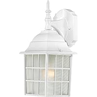 Nuvo Lighting 60/4904 Adams One Light Wall Lantern/Arm Down 100 Watt A19 Max. Frosted Glass White Outdoor Fixture