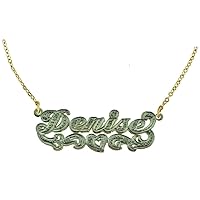 RYLOS Necklaces For Women Gold Necklaces for Women & Men White Gold or Yellow Gold Personalized 13MM Double Nameplate Necklace Genuine Diamonds Special Order, Made to Order With 18 inch chain