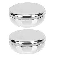 2 Sets Stainless Steel Rice Bowl Mixing Home Rice Bowl Japanese Soup Bowl Metal Bowls Metal Rice Stainless Steel Noodles Bowl Bowls with Lids Kid Suit Single Layer Baby Bowl Cover