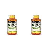 MASON NATURAL Ginkgo Biloba - Improve Mental Alertness, Supports Optimal Brain Function, Herbal Supplement, 60 Capsules (Pack of 2)