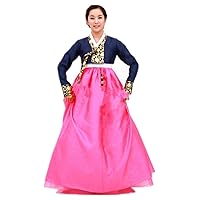Korean Hanbok Dress Custom Made Korean Improved Bride Wedding Hanbok Dress Korean High Waist Hanbok Blue