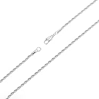AmyRT Silver Twist Rope Chain Necklace,3mm Stainless Steel Mens Womens Necklace 16 to 30 inch