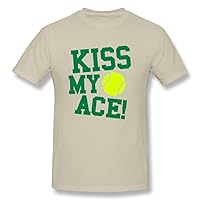 PTYS Men's Tshirts Kiss My Ace Tennis Size XL Natural