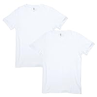 CVC V-Neck T-Shirt, Style G2006CVC, White (2-Pack)