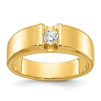 14k Gold Mens 1/4 Carat Diamond Ring Size 10.00 Jewelry for Men
