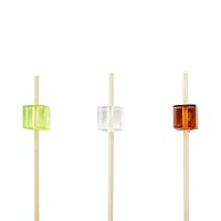 Restaurantware 3.5 Inch Block Bamboo Skewers 1000 Sturdy Disposable Bamboo Food Picks - Sturdy Assorted Acrylic Block Appetizer Picks Sustainable For Serving Appetizers and Cocktail Garnishes
