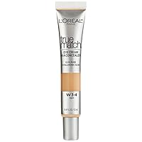 L’Oréal Paris True Match Eye Cream in a Concealer, 0.5% hyaluronic acid, Light W3-4, 0.4 fl. oz.