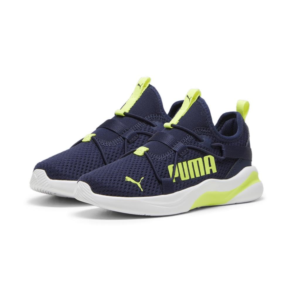 PUMA Rift Slip On Sneaker, Navy-Electric Lime, 3 US Unisex Little Kid