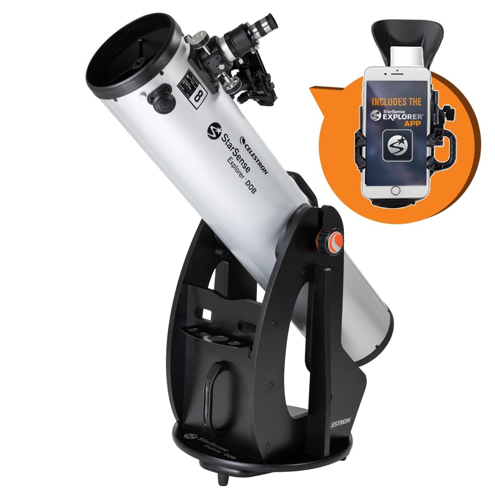 Celestron – StarSense Explorer 8-inch Dobsonian Smartphone App-Enabled Telescope – Works with StarSense App to Help You Find Nebulae, Planets & More – 8” DOB Telescope – iPhone/Android Compatible