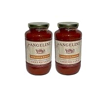 Gino Angelini Pasta Sauce - AMATRICIANA, Italian Tomato & Savory Bacon, 24 Ounces, Pack of 2