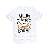 All The Ghouls Love Me Funny Boo Ghost Halloween Spooky Season Fall Lover Tshirt