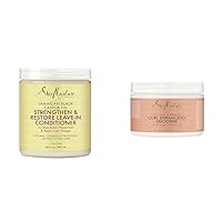 SheaMoisture Leave In Conditioner Conditioner For Hair Jamaican Black Castor Oil To Soften and Detangle Hair 20 oz & Smoothie Curl Enhancing Cream for Thick, Curly Hair Coconut