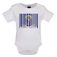 North Dakota Barcode Style Flag - Organic Babygrow/Body suit