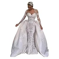 Plus Size Sequins Bridal Ball Gowns with Detachable Train Lace up Corset ​Wedding Dresses for Bride 2022