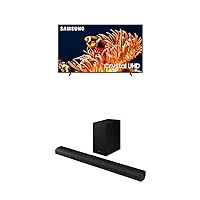 SAMSUNG 75-Inch Class 4K Crystal UHD DU8000 Series HDR Smart TV (UN75DU8000, 2024 Model) B750D 5.1ch Soundbar w/DTS Virtual:X, Built-in Center Speaker, (Newest Model)