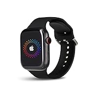 Apple Watch Series 7 (GPS + Cellular, 41MM) - Space Black Titanium Case with Black Sport Band (Renewed)