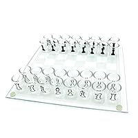 Glass Chess Set with 32PCS Acrylic Cups Chess and Wine Cup Game Shot Drinking Glass Chess Set for Adult ClubHead Cover