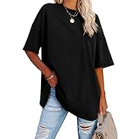Women Oversized T-Shirt Summer Casual Cotton Short Sleeve Crewneck Loose Tee Tops Basic Tee Shirts 2024 Trendy Clothes