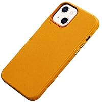 Business Shockproof Case for Apple iPhone 13 (2021) 6.1 Inch, Genuine Leather Shockproof Back Phone Cover [Screen & Camera Protection] (Color : Yellow)