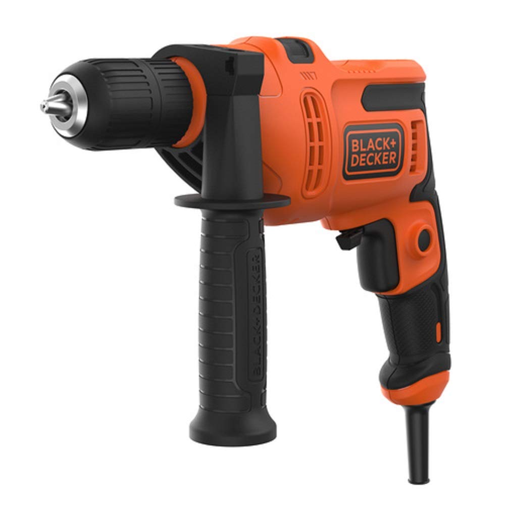 BLACK+DECKER 500 W Hammer Drill Power Tool with Side Handle , BEH200-GB