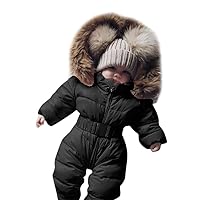 Size 5 Snow Pants Jacket Infant Jumpsuit Romper Coat Winter Thick Hooded Boy Outfit Snowsuit Set Toddler Boy
