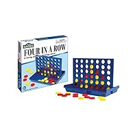 Playmaker Toys Four in a Row Classic Connect Four Game in a Compact Box, 8-inch Square, Interactive Toy