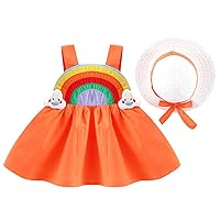 IDOPIP Baby Girl Tutu Dress Summer Sleeveless Backless Princess Birthday Party Dresses Flower Bow Sundress with Straw Hat Set