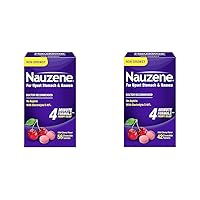 Nauzene Upset Stomach & Nausea Relief Chewable Tablets Wild Cherry Flavor 56 Count & 42 Count Bundle