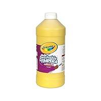 Crayola Washable Tempera Paint For Kids, Yellow Paint, Classroom Supplies, Non Toxic, 32 Oz Squeeze Bottle