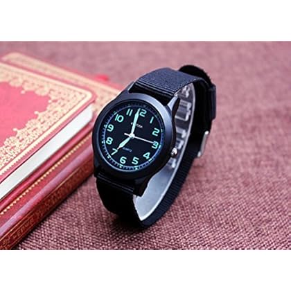 School Kids Army Military Wrist Watch Luminous Watch with Nylon Strap
