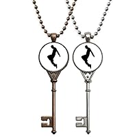 Jumping Dancer Hip Hop Sports Key Necklace Pendant Jewelry Couple Decoration