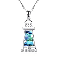 ONEFINITY Lighthouse Necklace for Women Sterling Silver Lighthouse Pendant Necklace Birthday Jewelry Gift for Girlfriend Lover