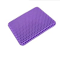 Gel Seat Cushion,Honeycomb Cushion with Non-Slip Cover for Pressure Pain Relief, Superior Comfort and Softness, Breathable Home Chair Cushion for Car Seat or Office Chair 14''x17''x1'' (Purple)