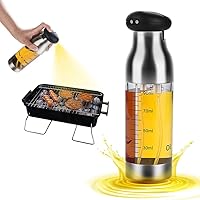 Stainless steel cooking oil spray bottle， A very convenient double nozzle design cooking oil spray