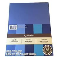 Recollections Cardstock Blue 5 Shades 50 Sheets 8.5x11